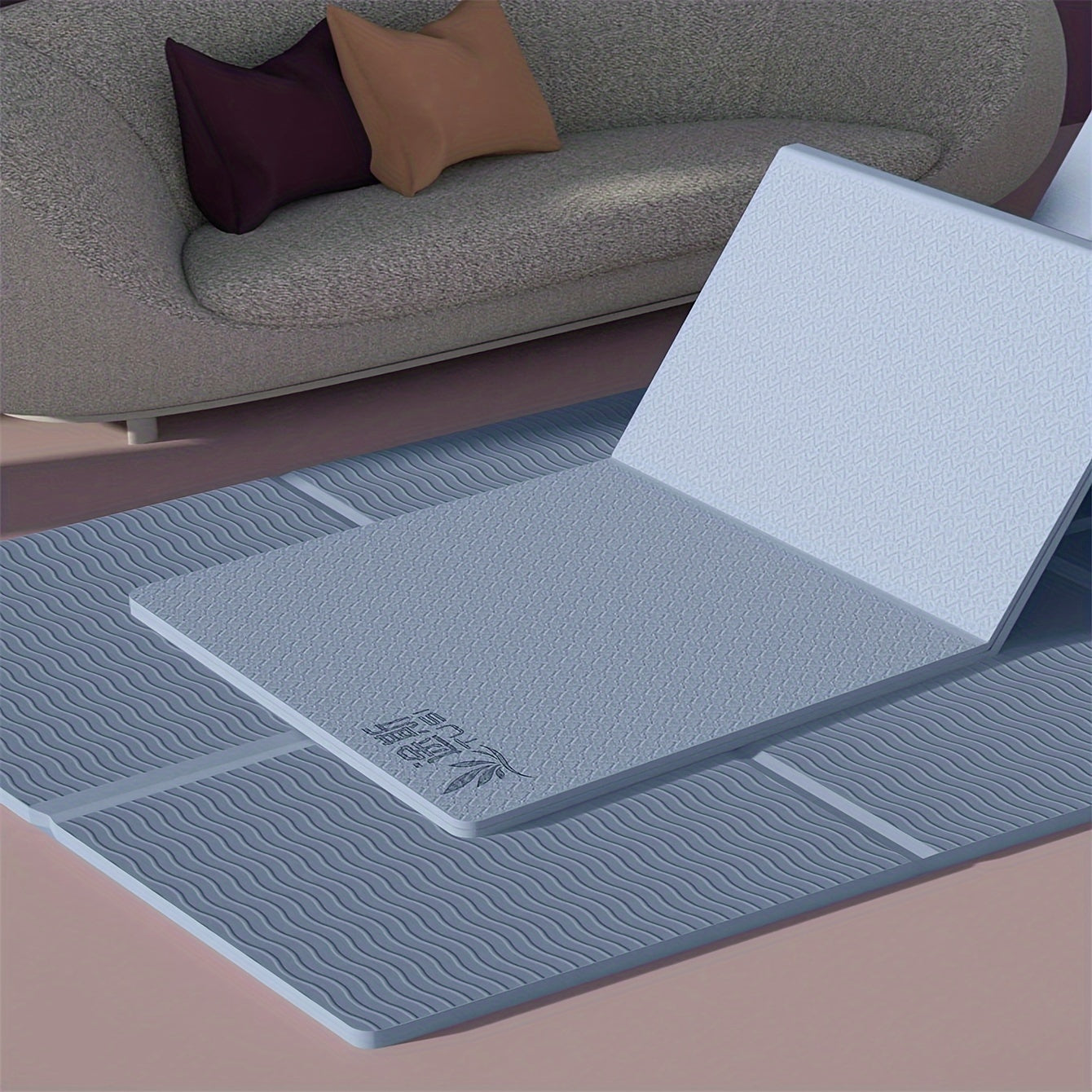 Grand Tapis de Yoga Pliable Portable - Antidérapant TPE, 69x183cm pour Fitness & Danse et yoga