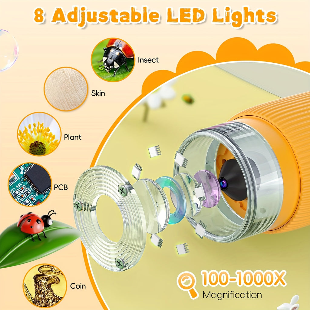 Mini Microscope numérique de poche rechargeable, cadeau éducatif pour enfants curieux de la nature