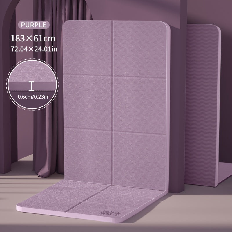 Grand Tapis de Yoga Pliable Portable - Antidérapant TPE, 69x183cm pour Fitness & Danse et yoga