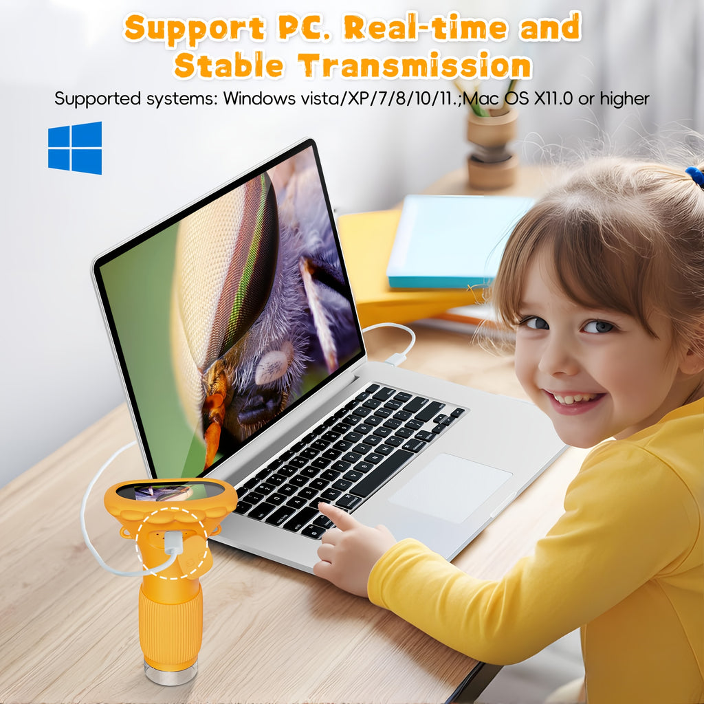 Mini Microscope numérique de poche rechargeable, cadeau éducatif pour enfants curieux de la nature