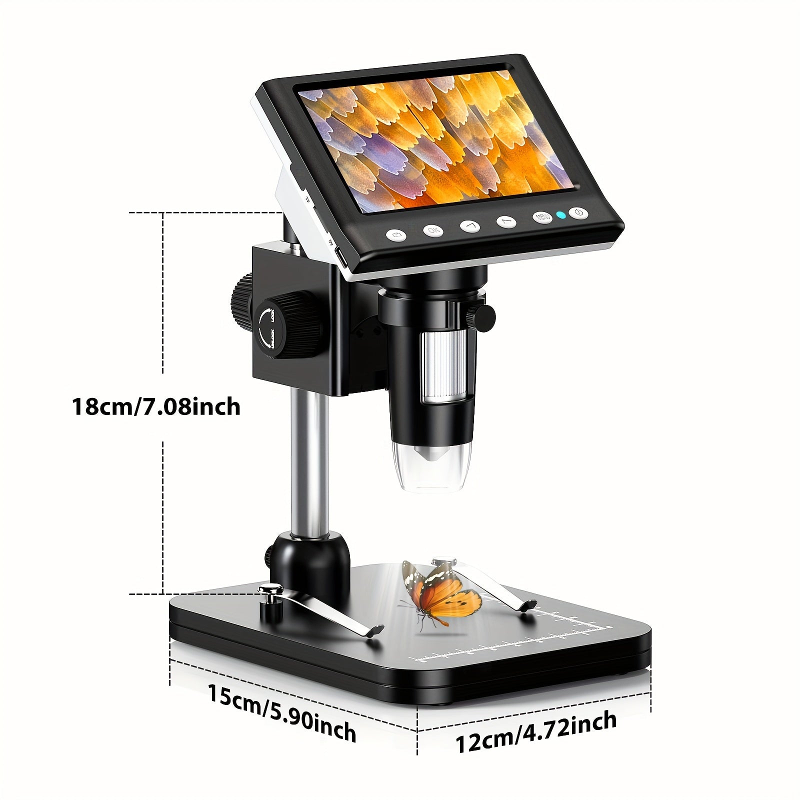 Microscope Professionnelle numérique Digital grossissement jusqu'à 1000 fois, avec Écran LCD couleur 4,3’’pouces