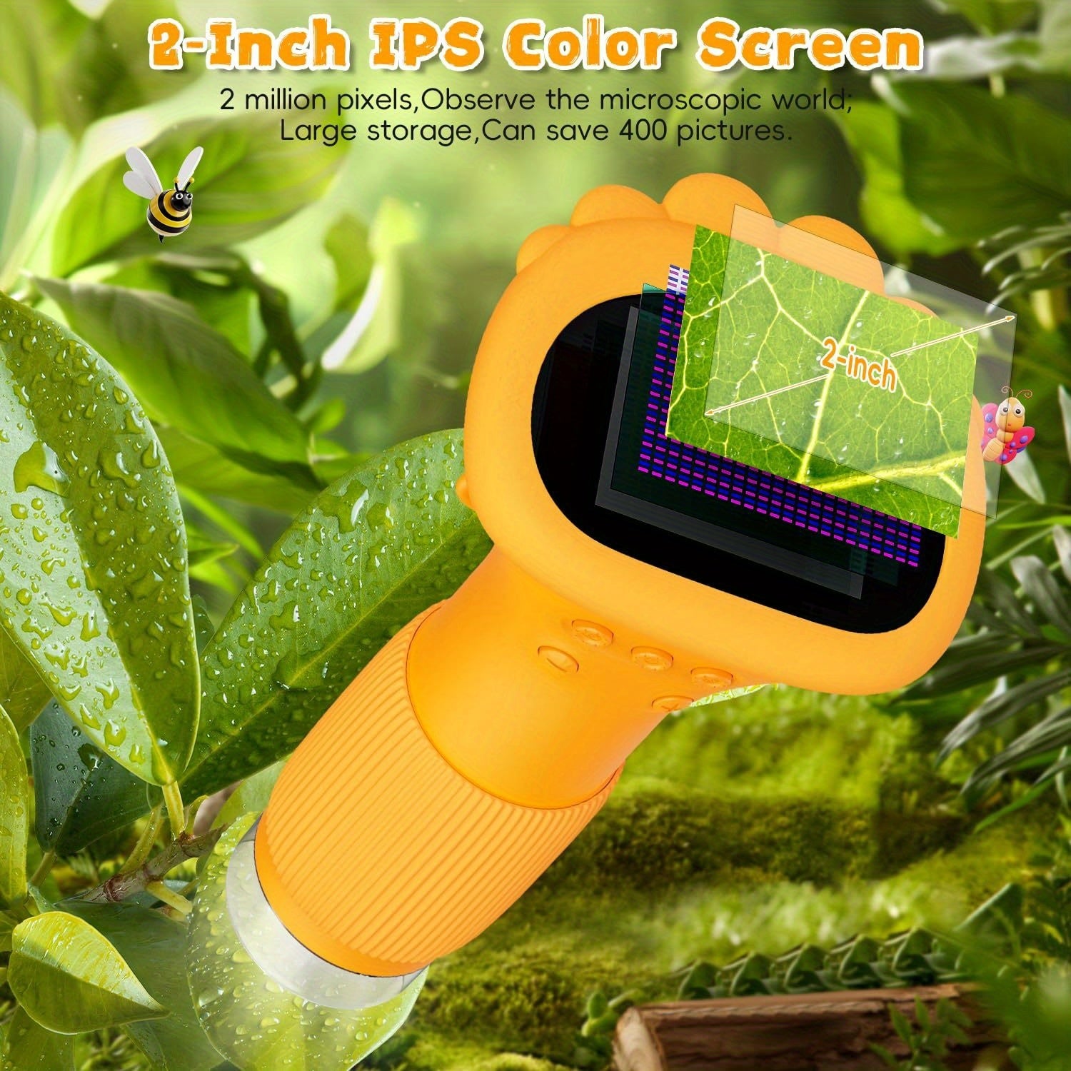 Mini Microscope numérique de poche rechargeable, cadeau éducatif pour enfants curieux de la nature