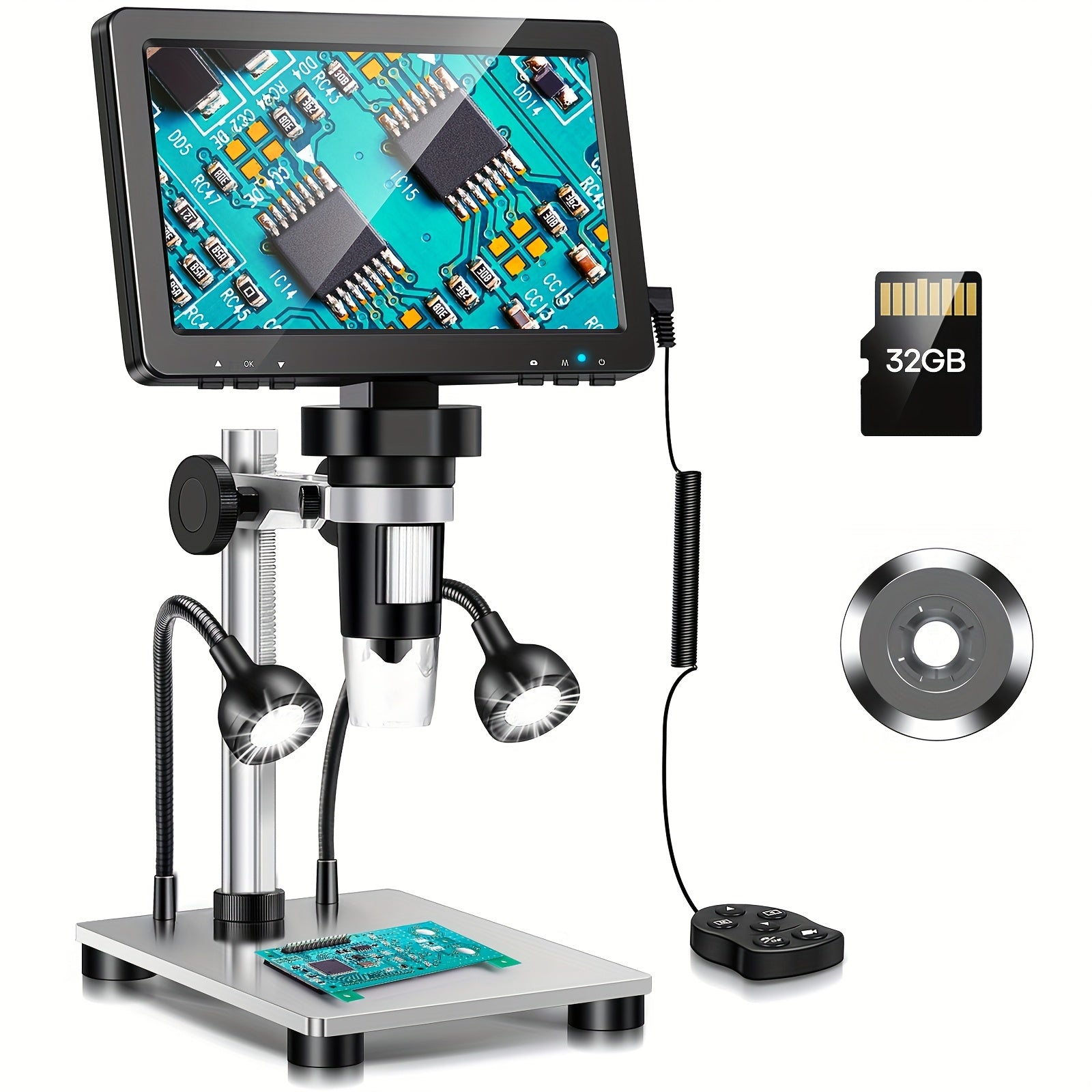 Digital Microscope 1200X, 1080P Coin Microscope Magnifier, 12MP Ultraprécise
