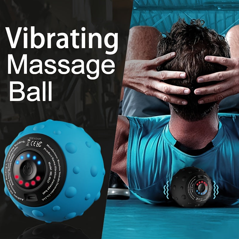 Balle de Massage Électrique Vibrante Rechargeable – 5 Intensités, Massage Profond & Récupération Musculaire UNISEX