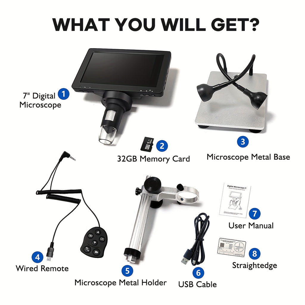 Digital Microscope 1200X, 1080P Coin Microscope Magnifier, 12MP Ultraprécise