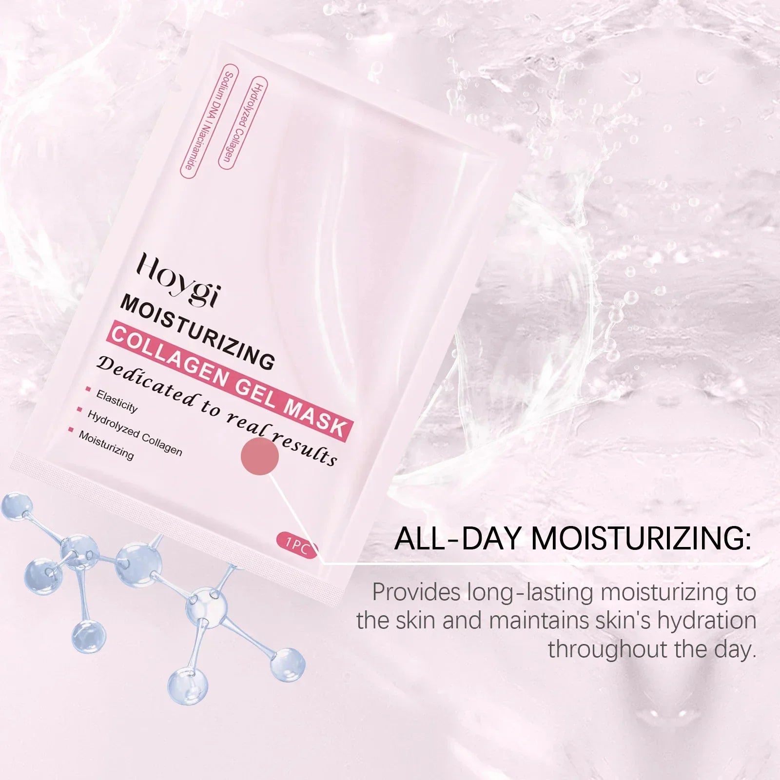 Masque facial Gel Bio collagène rose au PDRN de l'ADN de saumon à haute concentration sa gelée hydratant va changer l'éclat de votre  de la peau