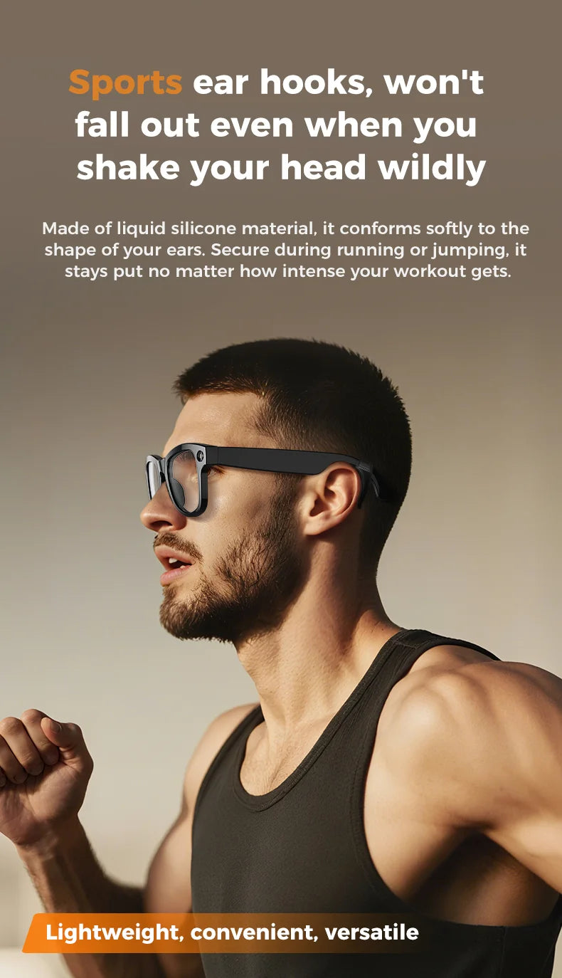 Lunettes AI intelligentes pour Photo enregistrement vidéo 4K HD 8 mégapixels 290 Mah traduction Microphone réduction du bruit lunettes intelligentes UNISEX