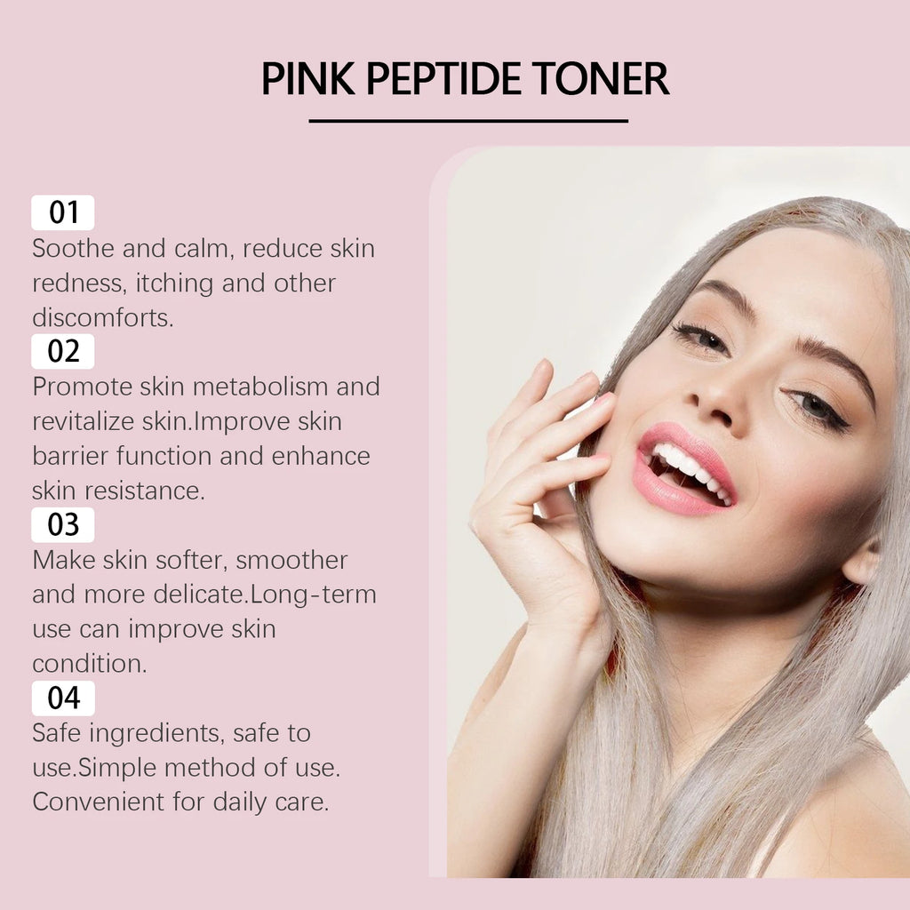 Tonique à l'essence et peptides de Rose et liftant pour la peau, apaisant, hydratant, rafraîchissant, revitalisant, nourrissant, éclaircissant, Peptide rose pour le visage