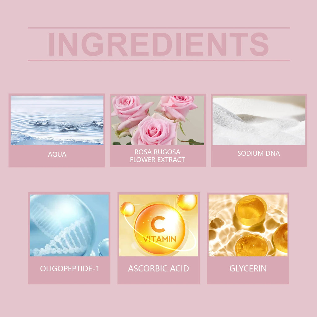 Tonique à l'essence et peptides de Rose et liftant pour la peau, apaisant, hydratant, rafraîchissant, revitalisant, nourrissant, éclaircissant, Peptide rose pour le visage