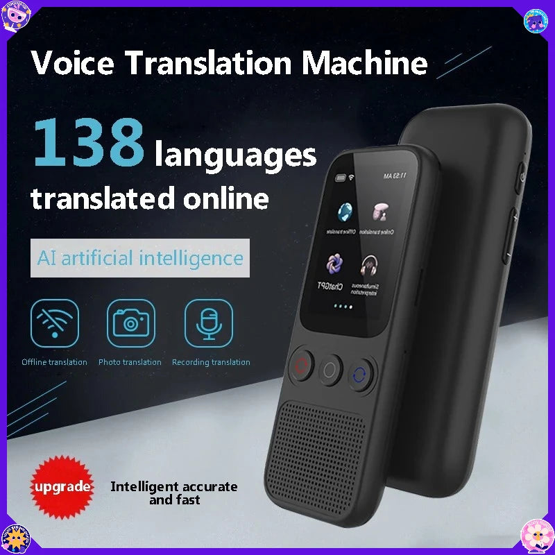Dispositif de traduction vocale et de photos hors ligne, traducteur WiFi portable de 138 langues pour les voyages d'affaires