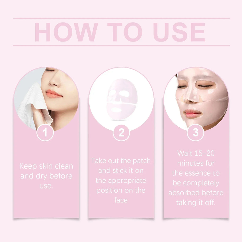 Masque facial Gel Bio collagène rose au PDRN de l'ADN de saumon à haute concentration sa gelée hydratant va changer l'éclat de votre  de la peau