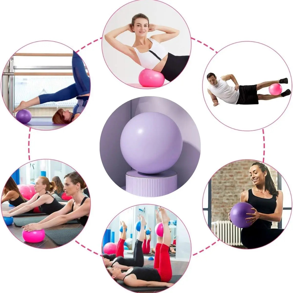 Balle de Pilates Balle d'exercice compacte de 9,84 pouces ,stabilité d'entraînement de base