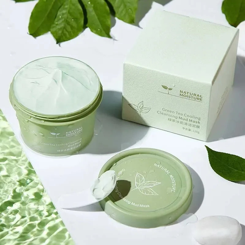 Masque de boue glacée au thé vert ''ANTI ACNE'', élimination des points noirs