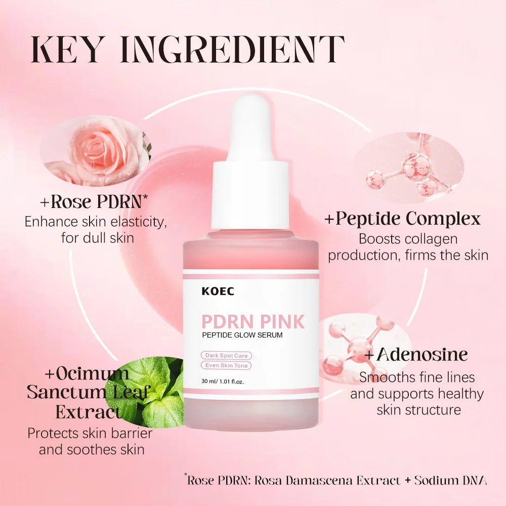 Soin Sérum Coréen au PDRN de saumon +Peptides Glow de Rosses, réveillez votre peau de son éclat ,Soin utilisé par de nombreuses Stars