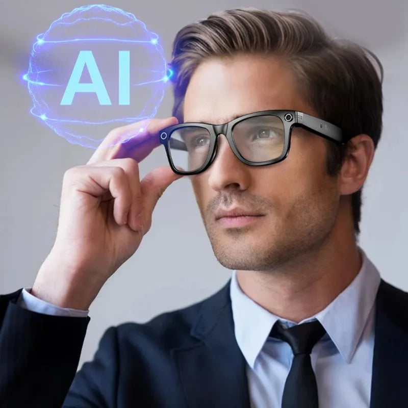 Lunettes AI intelligentes pour Photo enregistrement vidéo 4K HD 8 mégapixels 290 Mah traduction Microphone réduction du bruit lunettes intelligentes UNISEX