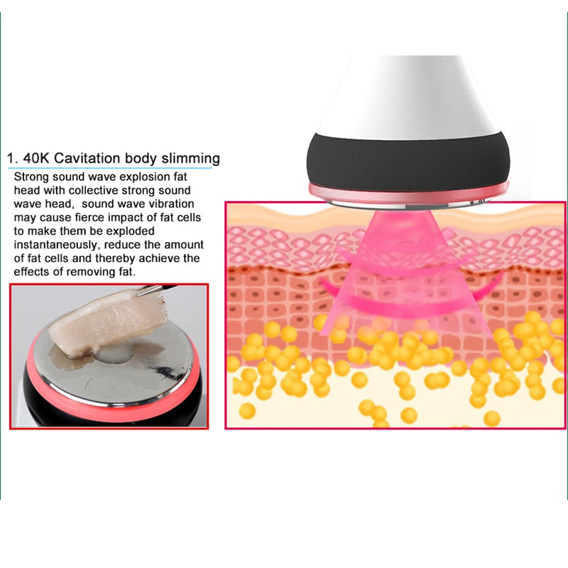 Machine de Cavitation ultrasonique 40K, radiofréquence corporal, Lifting du visage, amincissante, beauté, Massage de la peau, perte de poids