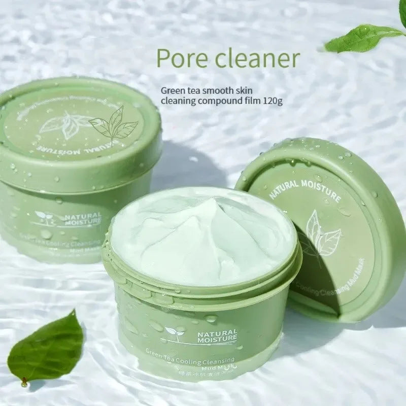 Masque de boue glacée au thé vert ''ANTI ACNE'', élimination des points noirs