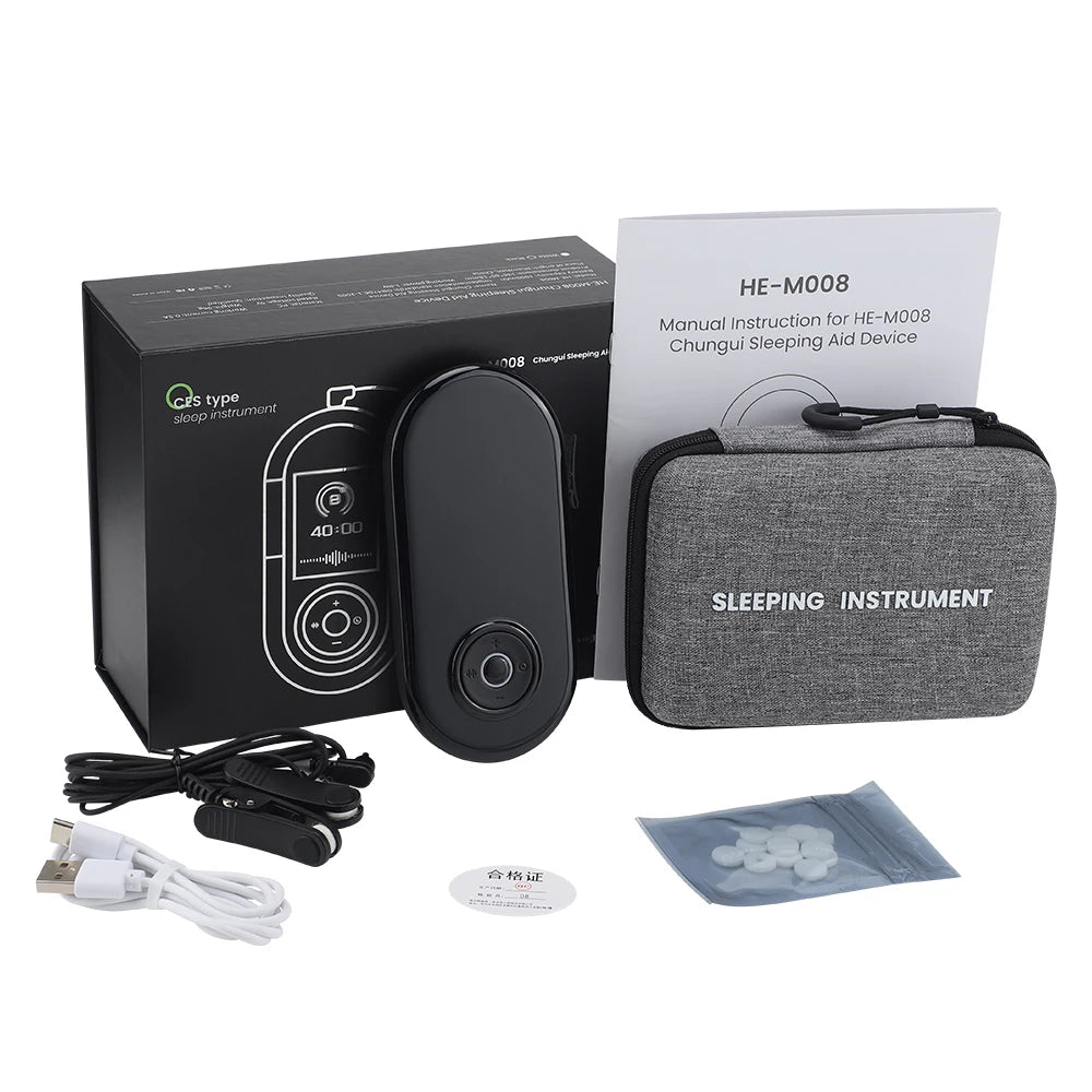 Clips d'oreilles contre l'insomnie, anxiété une état dépressif par impulsions CES dispositif de thérapie  appareil d'acupuncture sans aiguilles