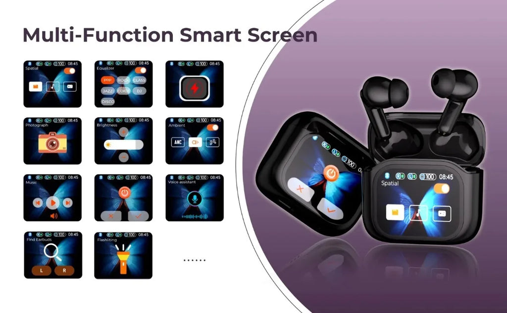 Écouteurs traducteurs en temps réel avec écran tactile 144 langues traduction Bluetooth 5.4 écouteurs casque antibruit