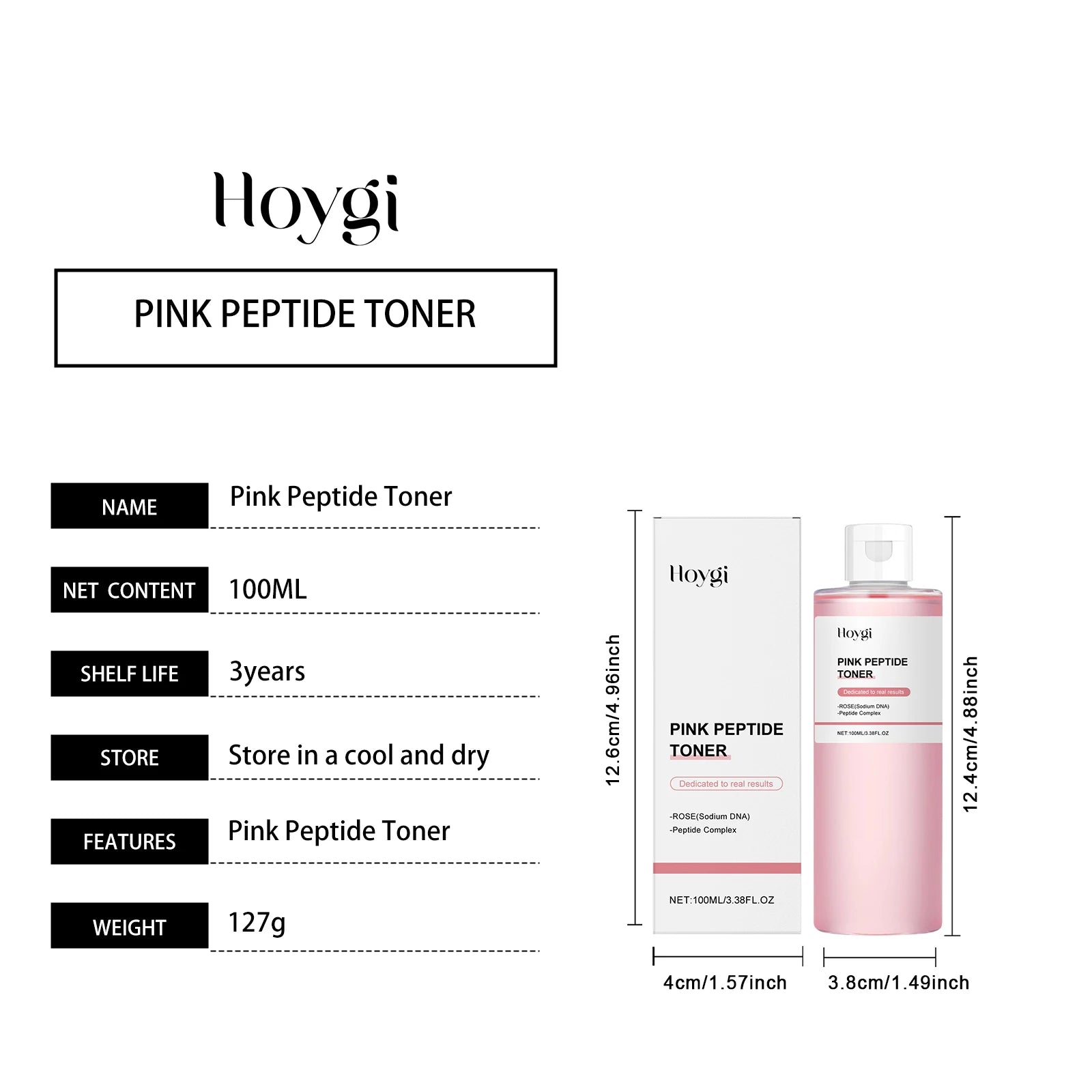 Tonique à l'essence et peptides de Rose et liftant pour la peau, apaisant, hydratant, rafraîchissant, revitalisant, nourrissant, éclaircissant, Peptide rose pour le visage