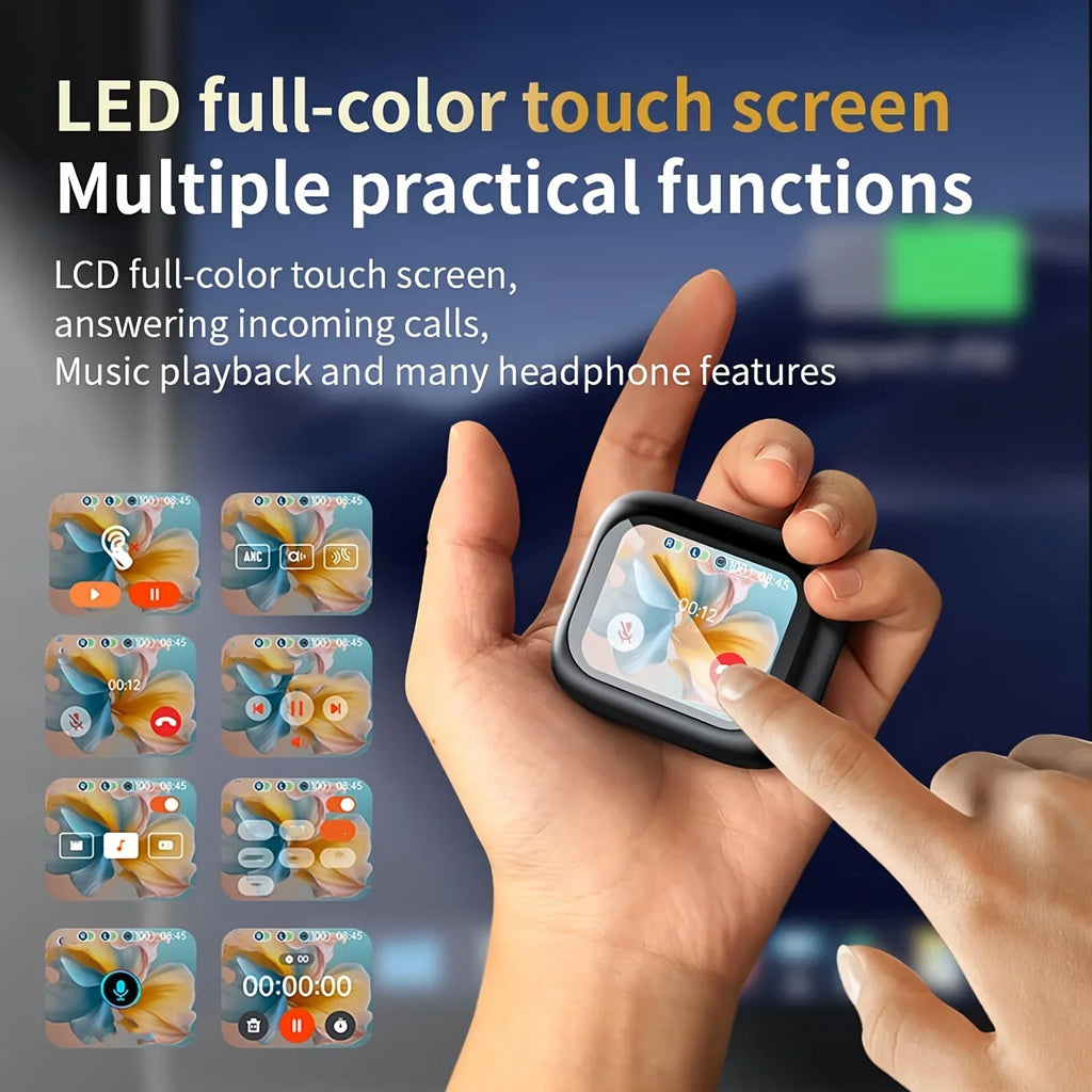 Écouteurs Bluetooth à suppression active du bruit, véritables écouteurs sans fil écran tactile intelligent