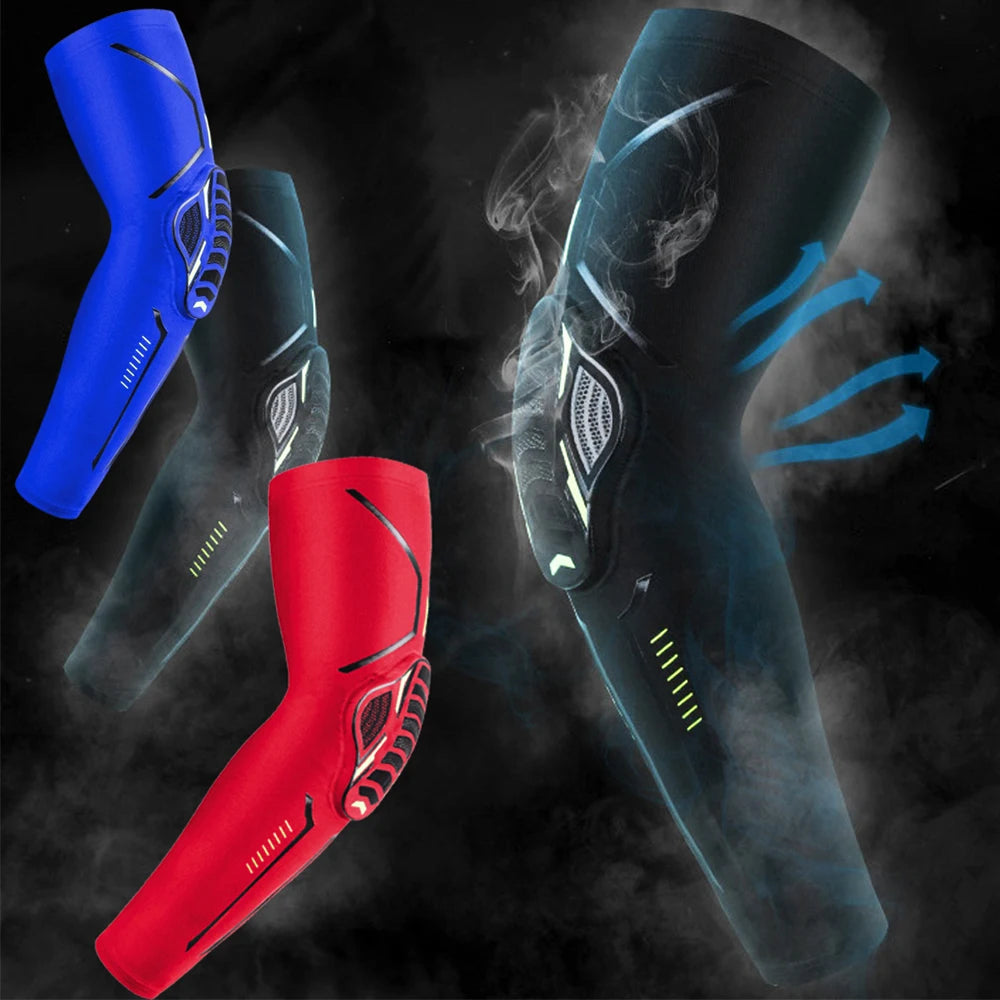 Paire de genouillères de sport résistantes aux chocs, attelle de coude, bras, jambes, manches de Compression, protection