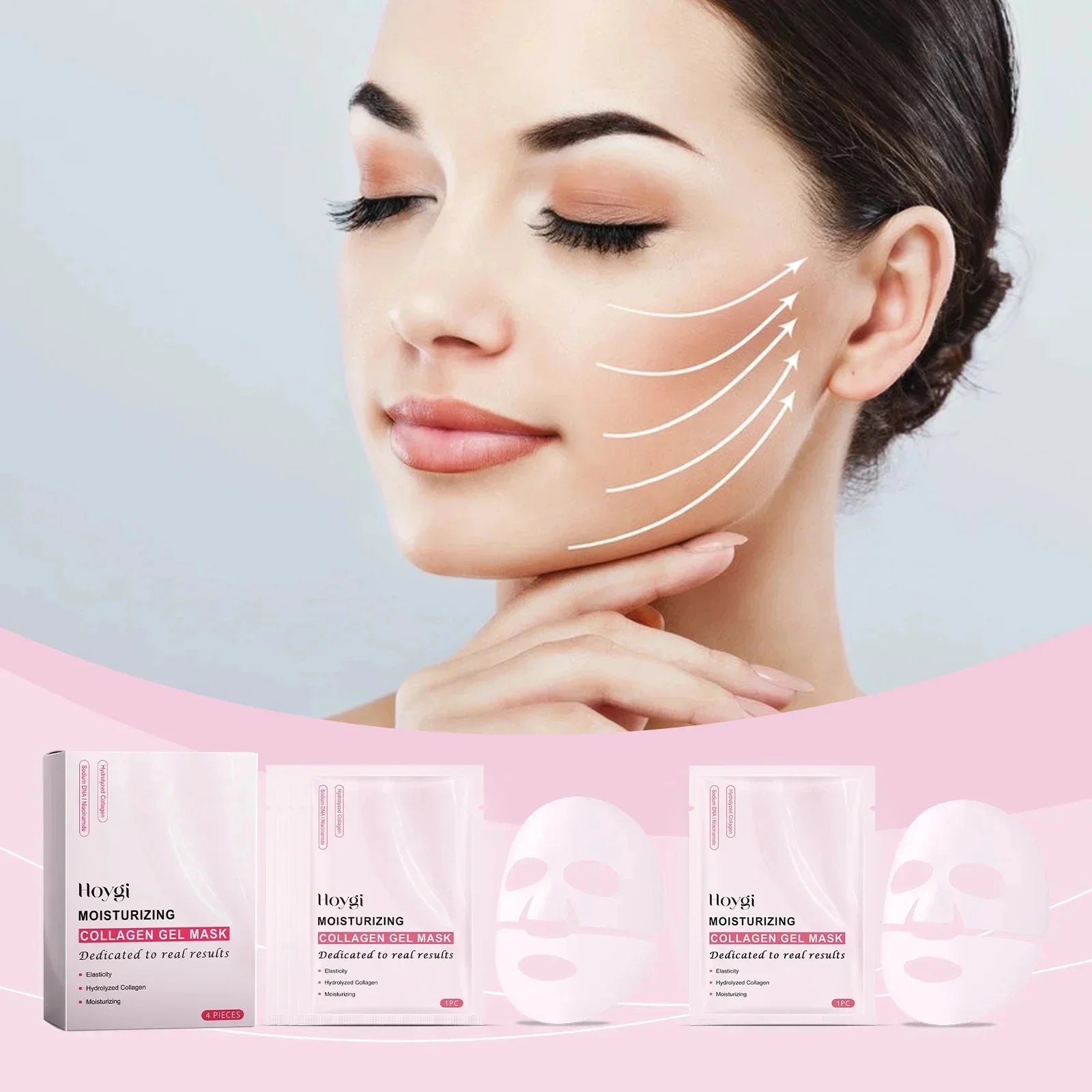 Masque facial Gel Bio collagène rose au PDRN de l'ADN de saumon à haute concentration sa gelée hydratant va changer l'éclat de votre  de la peau