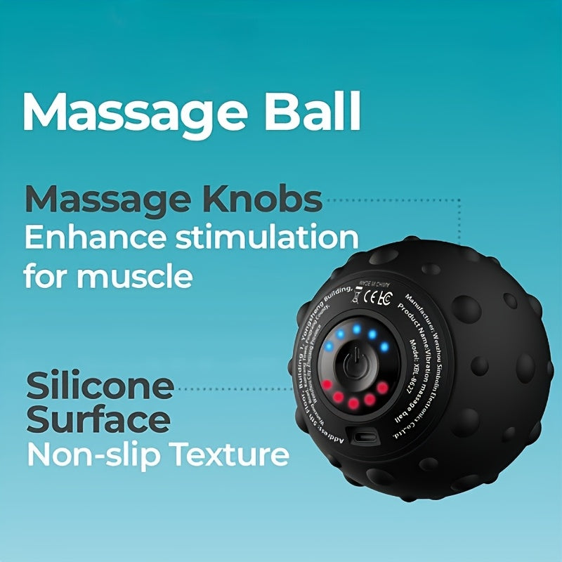 Balle de Massage Électrique Vibrante Rechargeable – 5 Intensités, Massage Profond & Récupération Musculaire UNISEX