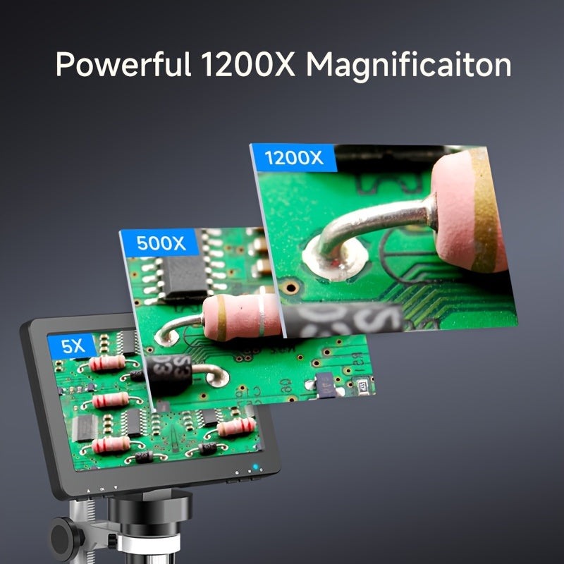 Digital Microscope 1200X, 1080P Coin Microscope Magnifier, 12MP Ultraprécise